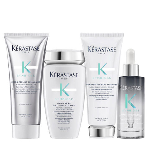 Kerastase Symbiose Micro-Peeling Cellulaire 200ml Bain Crème Anti-Pelliculaire 250ml Fondant 200ml Sérum 90ml