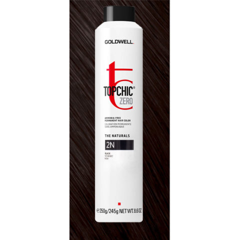2N Topchic Zero Black Can 250ml - permanent colouring without ammonia