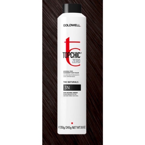 3N Topchic Zero Dark Natural Brown Can 250ml - permanent colouring without ammonia