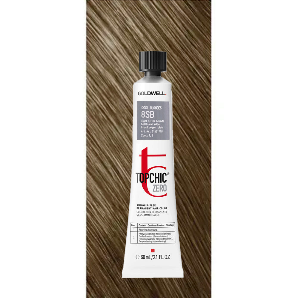 8SB Topchic Zero Cool Blondes Light Silver Blonde tb 60ml  - permanent colouring without ammonia