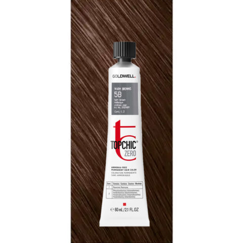 5B Topchic Zero Warm Bronws Light Brown tb 60ml  - permanent colouring without ammonia