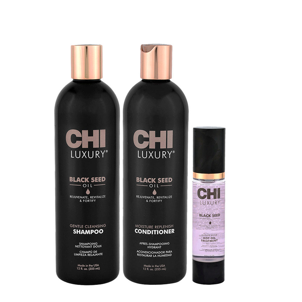 CHI Luxury Black Seed Oil Gentle Cleansing Shampoo 355ml Conditioner 355ml Treatment 50ml