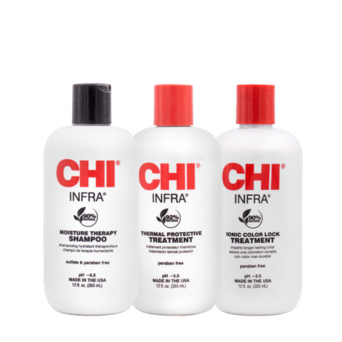 CHI Infra Shampoo 355ml Treatment 355ml Color Lock Treatment 355ml