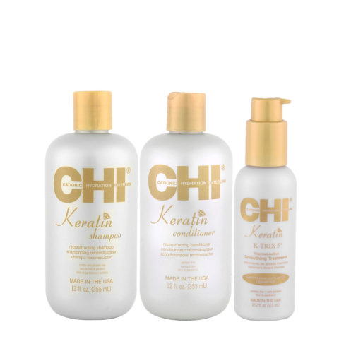 CHI Keratin Shampoo 355ml Conditioner 355ml Treatment 115ml
