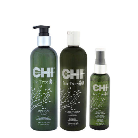 CHI Tea Tree Oil Shampoo 340ml Conditioner 355ml Soothing Scalp Spray 89ml