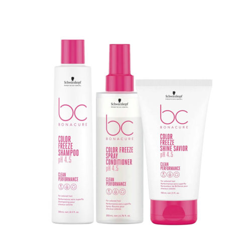 Schwarzkopf BC Bonacure Color Freeze Shampoo pH 4.5 250ml Spray Conditioner 200ml Shine Savior pH 4.5 150ml