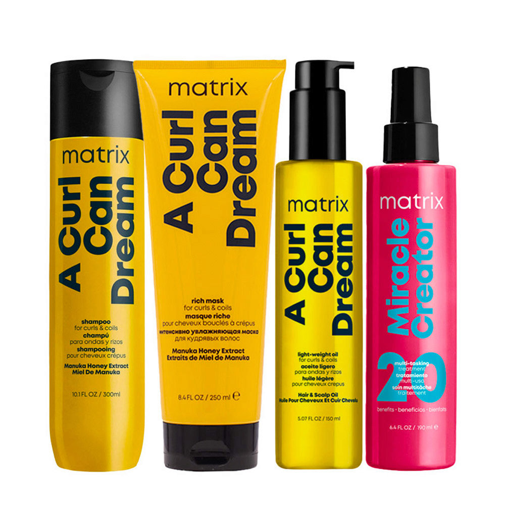 Matrix Haircare A Curl Can Dream Shampoo 300ml  Mask 250ml Mask 250ml Miracle Creator 190ml