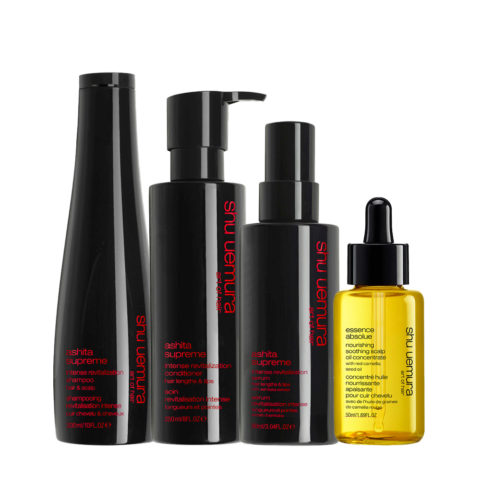 Shu Uemura Ashita Supreme Intense Revitalization Shampoo 300ml Conditioner 250ml Serum 90ml + Oil Concentrate 50ml