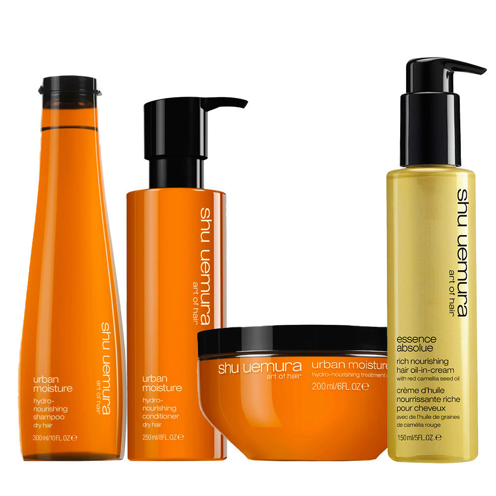 Shu Uemura Urban Moisture Hydro-Nourishing Shampoo 300ml Conditioner 250ml  Treatment 200ml + Oil In Cream 150ml