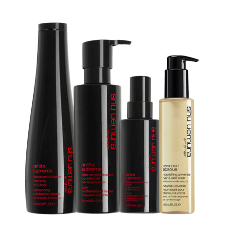 Shu Uemura Ashita Supreme Intense Revitalization Shampoo 300ml Conditioner 250ml Serum 90ml + Universal Balm 150ml