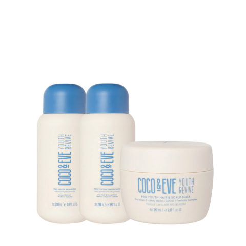 Coco & Eve Youth Revive Pro Youth Shampoo 280ml Conditioner 280ml Mask 212ml