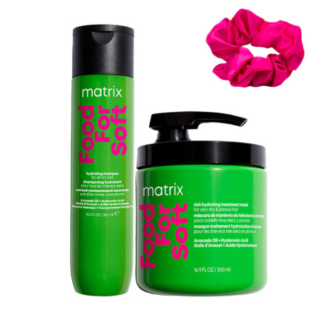 Matrix Haircare Food For Soft Shampoo 300ml Mask 500ml + Free InstaCure Scrunch