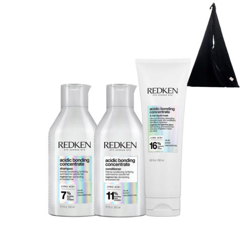 Redken Acidic Bonding Concentrate Shampoo 300ml Liquid Conditioner 190ml Mask 250ml + Free Black Shopper