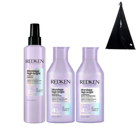 Redken Blondage High Bright Pre-Treatment 250ml Shampoo 300ml Conditioner 300ml + FREE Shopper
