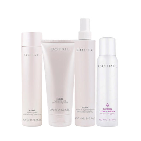 Cotril Hydra Hydrating And Antioxidizing Shampoo 300ml Mask 200ml Spray 250ml Thermal Youth Water 150ml
