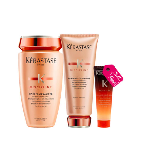 Kerastase Discipline Shampoo 250ml Conditioner 200ml + FREE Nutritive 8H Magic Night Serum 30ml