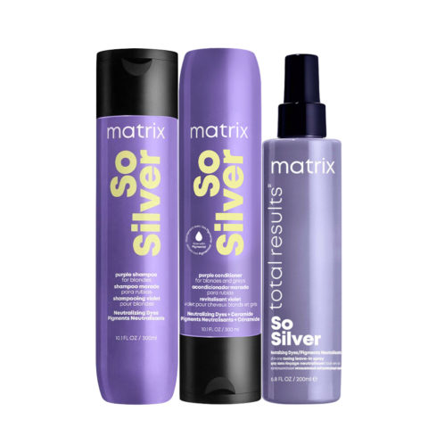 Matrix Haircare So Silver Shampoo 300ml Conditioner 300ml All in One Toning Spray 200ml