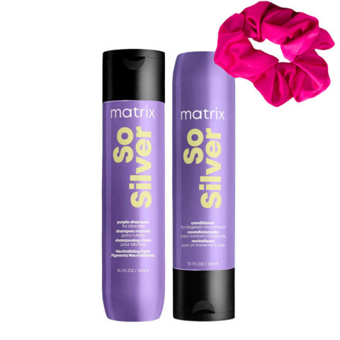 Matrix Haircare So Silver Shampoo 300ml Conditioner 300ml + FREE Scrunch