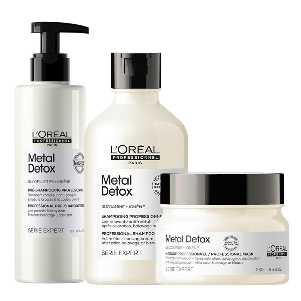 L'Oréal Professionnel Paris Serie Expert Metal Detox Pre- Shampoo 250ml Shampoo 300ml Mask 250ml