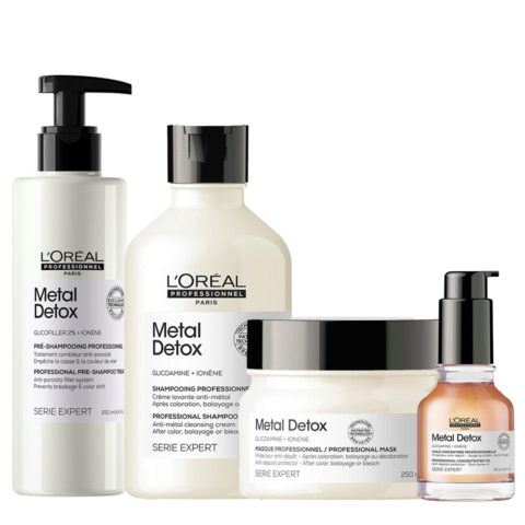 L'Oréal Professionnel Paris Serie Expert Metal Detox Pre- Shampoo 250ml Shampoo 300ml Mask 250ml Oil 50ml