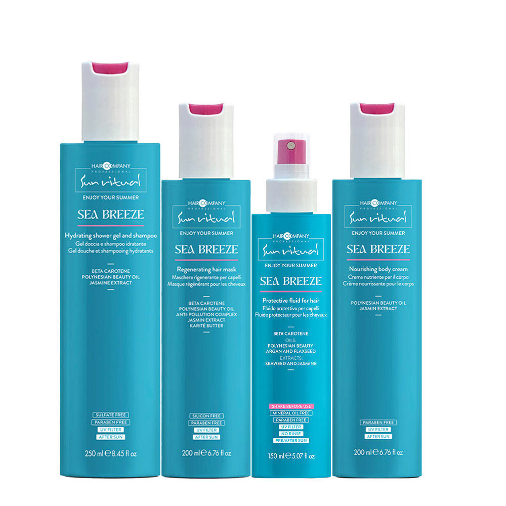 Hair Company Sea Breeze Hydrating Shower Gel Shampoo 250ml Mask 200ml Protective Fluid 150ml  Body Cream 200ml