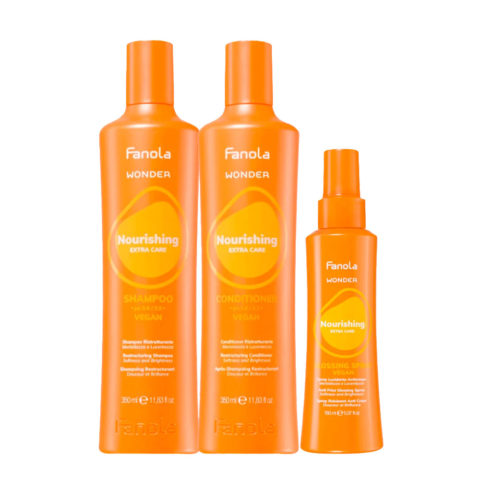 Fanola Wonder Nourishing Shampoo 350ml Conditioner 350ml Spray 150ml