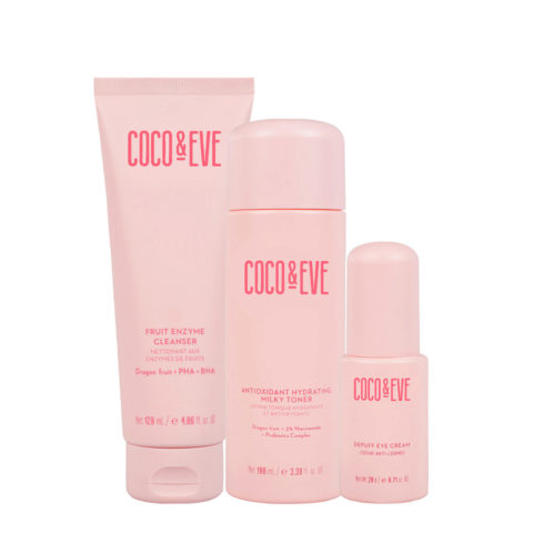 Coco & Eve Fruit Enzyme Cleanser 120ml Toner 100ml Eye Cream 20ml