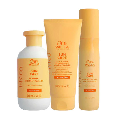 Wella Invigo Sun Hair & Body Shampoo 300ml After Sun Express Conditioner 200ml Uv Hair Color Protection Spray 150ml