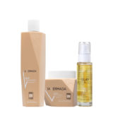 VIAHERMADA Silky Shampoo 250ml Mask 250ml Silky Oil 50ml + FREE white beach towel