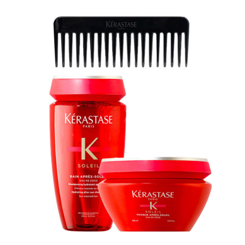 Kerastase Soleil Shampoo Apres Soleil 250ml Masque 200ml + FREE Professional Comb