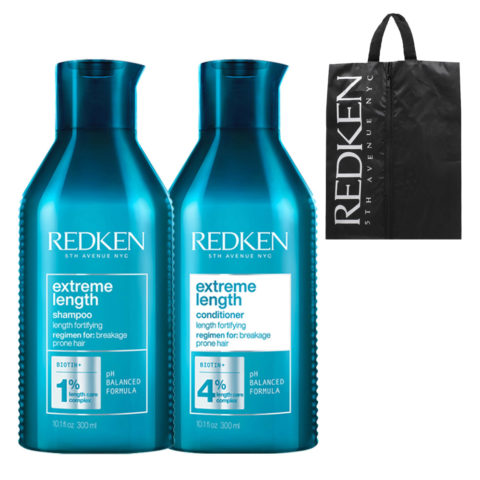 Redken Extreme Length Shampoo 300ml Conditioner 300ml +   FREE Travel Object Holder