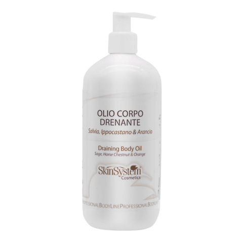 SkinSystem Draining Body Oil Sage Horse Chestnut & Orange 500ml - draining body oil