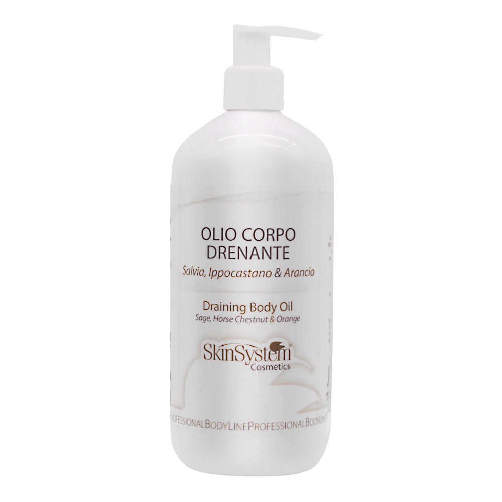 SkinSystem Draining Body Oil Sage Horse Chestnut & Orange 500ml - draining body oil