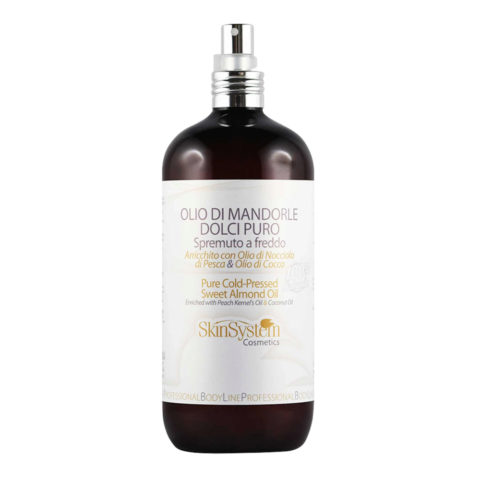 SkinSystem Pure Cold-Pressed Sweet Almond Oil 500ml - pure sweet almond oil with peach and coconut oils