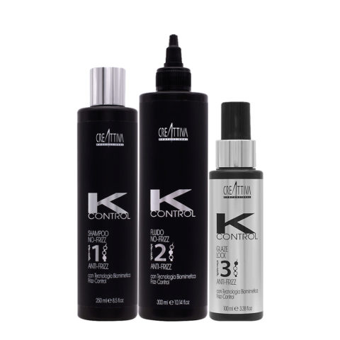 Creattiva Erilia KControl Shampoo No Frizz 1 250ml  Fluido No Frizz 300ml Glaze Lock 3 100ml