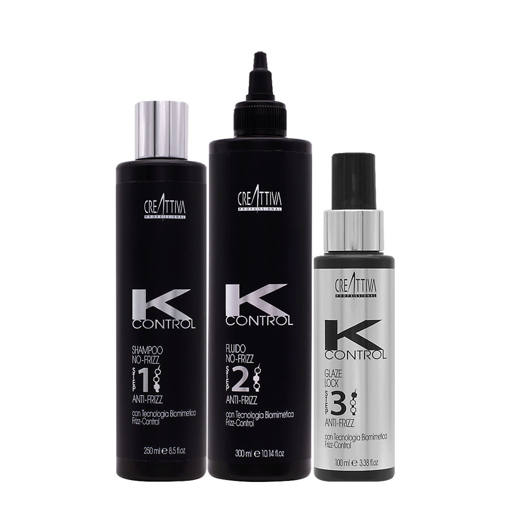 Creattiva Erilia KControl Shampoo No Frizz 1 250ml  Fluido No Frizz 300ml Glaze Lock 3 100ml