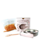SkinSystem Gold Depilatory Brazilian Waz Pebbles Kit for Stove - wax stove kit