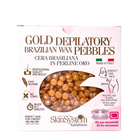 SkinSystem Gold Depilatoru Brazilian Waz Pebbles Kit for Microwave - wax pebbles kit for Microwave
