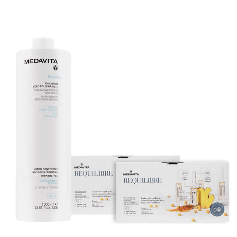 Medavita Requilibre  Sebum-balancing Shampoo 1000ml and Vials 12x6ml 2 Packs