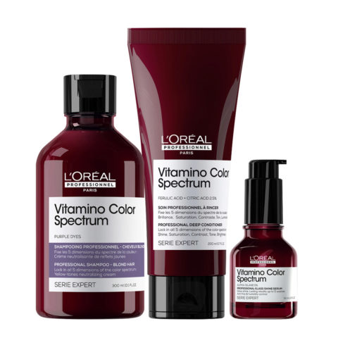 L'Oréal Professionnel Paris Vitamino Color Spectrum Shampoo Purple 300ml Conditioner 200ml Serum 50ml