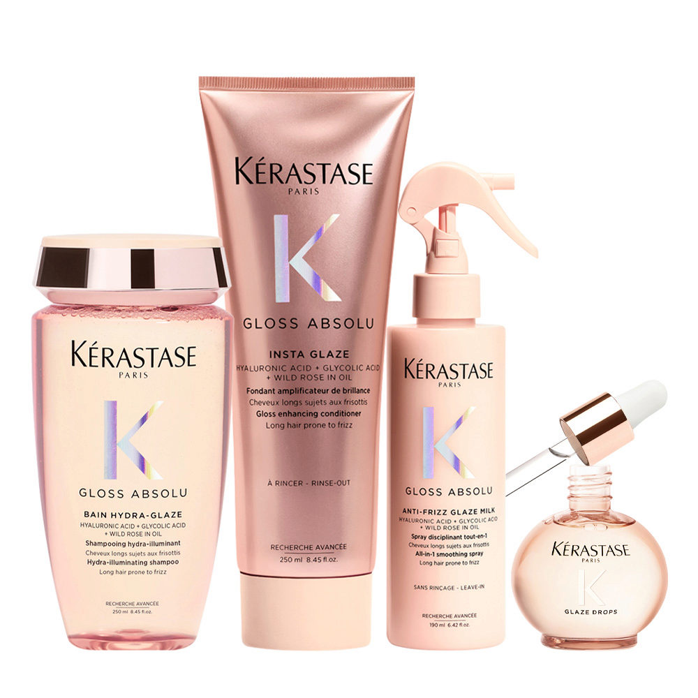 Kerastase Gloss Absolu Shampoo 250ml Conditioner 250ml Milk 190ml Oil 45ml