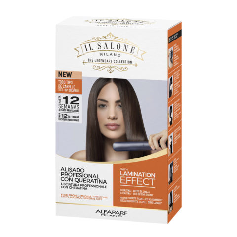 Alfaparf Milano Il Salone Straight Kit Linseed Oil - straightening treatment for all hair types