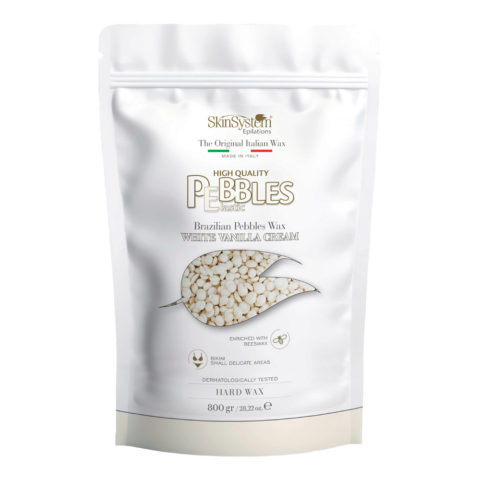 SkinSystem Le Pebbles High Quality Brazilian Pebbles Wax White Vanilla Cream 800gr - brazilian wax