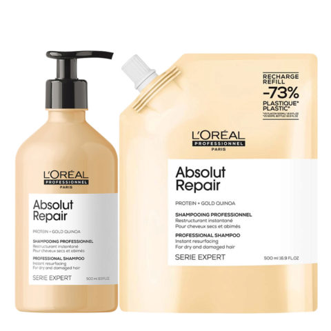 L'Oréal Professionnel Paris Serie Expert Absolut Repair Shampoo 500ml + Refill 500ml