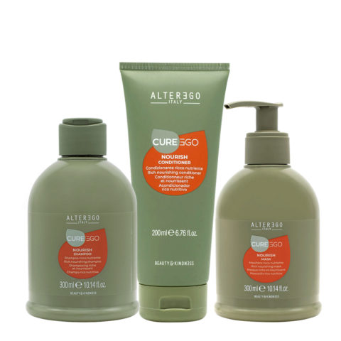 Alterego Curego Nourish Shampoo 300ml Conditioner 200ml Mask 300ml
