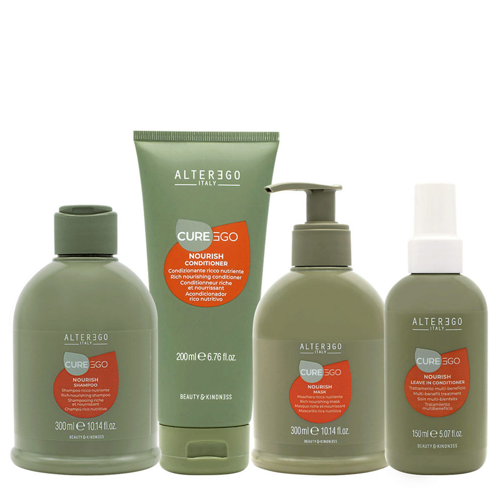 Alterego Curego Nourish Shampoo 300ml Conditioner 200ml  Mask 300ml Leave In 150ml